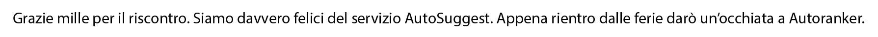 AutoSuggest.net recensioni dei clienti